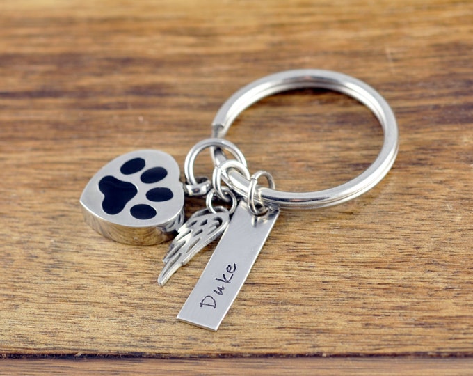 Dog Memorial KeyChain, Cremation Urn, Cremation Jewelry, Loss of Pet, Ash Jewelry, Cremation Keepsake, Dog Gift for Owners,Dog Memorial Gift