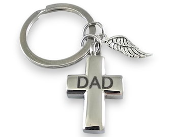 Cremation Keychain, Cremation Jewelry, Cross Urn keychain For Ashes, Cremation keyring, Cremation Keepsake, Loss of Mother. Loss of Father