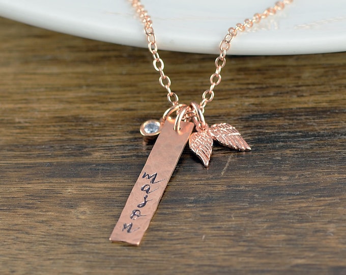 Rose Gold Necklace, Memorial Jewelry, Remembrance Gifts, Baby Loss Gift, Remembrance Jewelry,  Loss of Child Gift, Miscarriage