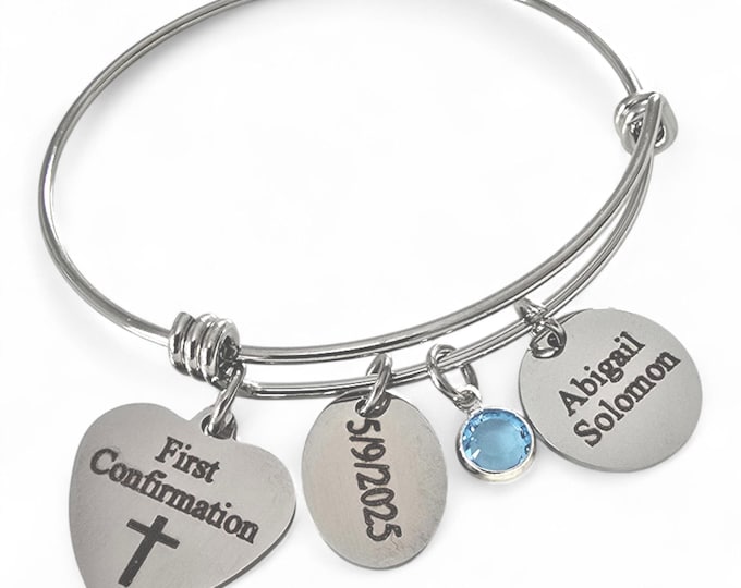 Confirmation Bracelet, Confirmation Gift, Girls Confirmation Gift, Catholic Confirmation, Personalized Confirmation Charm Bracelet