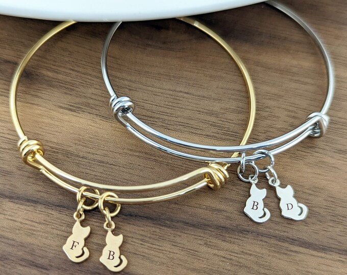 Personalized Cat Mom Bracelet, Mom Gift, Cat Mom Gifts, Cat Mom Gifts, Family Bracelet For Mom, Mothers Day Gift, from Son From Daughter