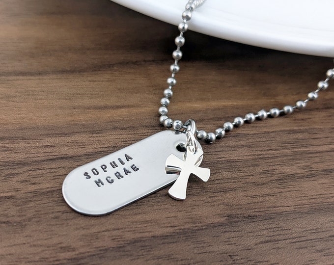 Hand Stamped Mens Necklace - Personalized Dog Tag Necklace - Hand Stamped Mens Necklace - Custom Mens Jewelry - Mens Gifts - Gifts for him