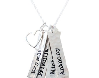 Personalized Mom, Gifts for Mom, Personalized Gifts, Mother's Necklace, Mom Jewelry, Kids Name Necklace, Custom Stamped Necklace