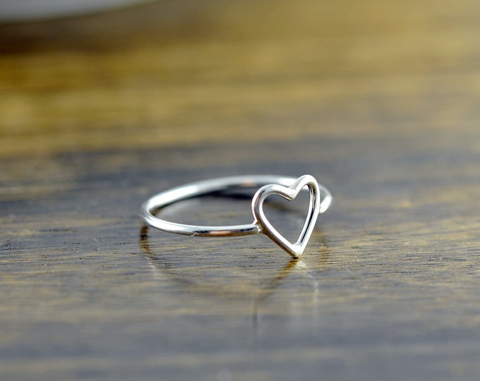 silver rings for women, heart ring, sterling silver, stacking rings, statement rings, gift for her, valentines day, romantic jewelry