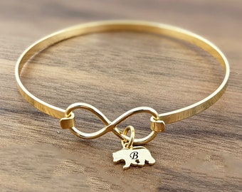 Custom Mama Bear Initial Bracelet for Mom Mommy And Me Kids Gift Mothers Day Jewelry Mama Bear Jewelry Infinity Bracelet