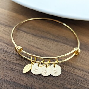Gold Initial Bracelet Personalized Initial Bracelet Personalized Hand Stamped Bracelet Bridesmaid Gift Bridesmaid Jewelry image 4