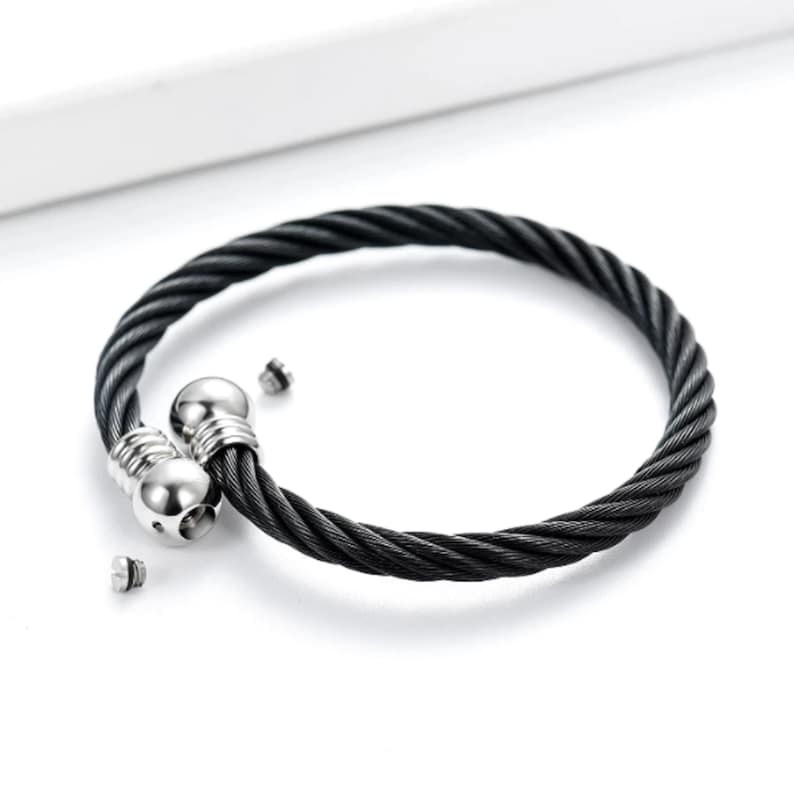 Yinplsmemory Cremation Bracelet For Ashes - Men's Adjustable Wolf Head Urn Bracelet, Silver Stainless Steel - View #12