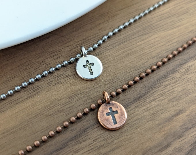 Mens Cross Necklace - Copper Cross Necklace - Mens Cross Necklace - Cross Necklace - Gift for Men - Mens Gift - Christian Gifts