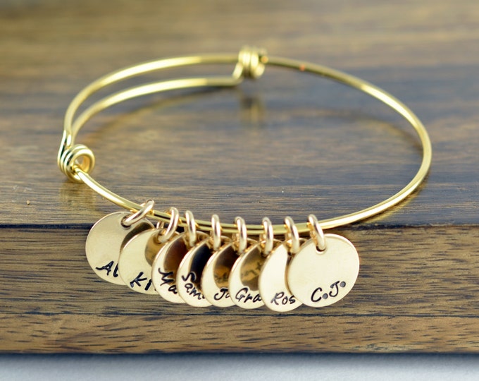 Grandma Christmas Gift,  Personalized Gold Name Bracelet, Mothers Jewelry, Mother Bracelet, Grandmother Gift, Mother's Gift