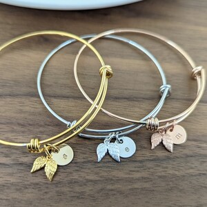 Wing Initial Bracelet, Personalized Angel Wing Bracelet, Memorial Bracelet, Memorial Jewelry, Initial Wing Bracelet, Remembrance Gifts