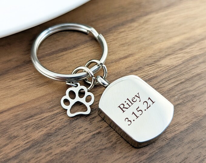 Dog Cremation Keychain, Ashes Jewelry, Urn keychain For Ashes, Cremation keychain, Loss of Dog, Loss of Pet, Pet Loss Gift