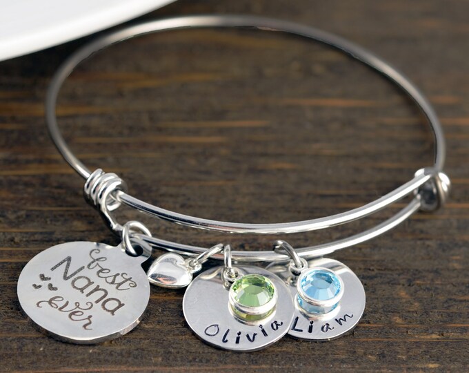 Personalized Grandma Jewelry, Nana Gift, Nana Bracelet, Gift for Grandmother, Gift for Grandma, Grandmother Gift, Grandma Gift