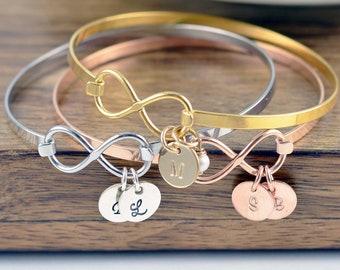 Personalized Mothers Day Bracelet, Infinity Bangle Bracelet, Mother's Day Gift Personalized Infinity Jewelry Personalized gift Handmade Gift