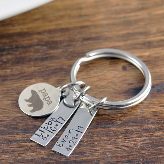 Personalised Photo Engraved Rectangle Keyring Keychain Great Fathers Day Gift!