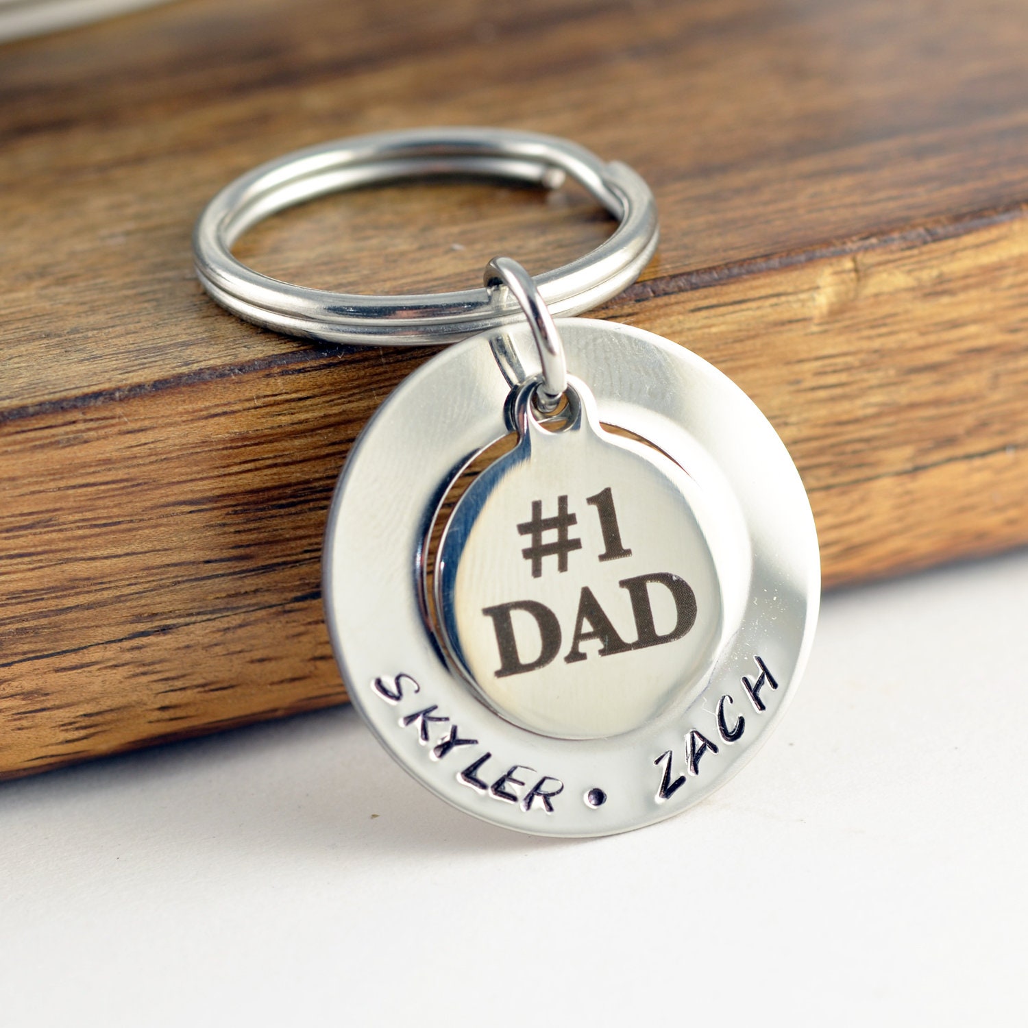 Personalized Fathers Day Keychain 1 Dad Keychain Etsy