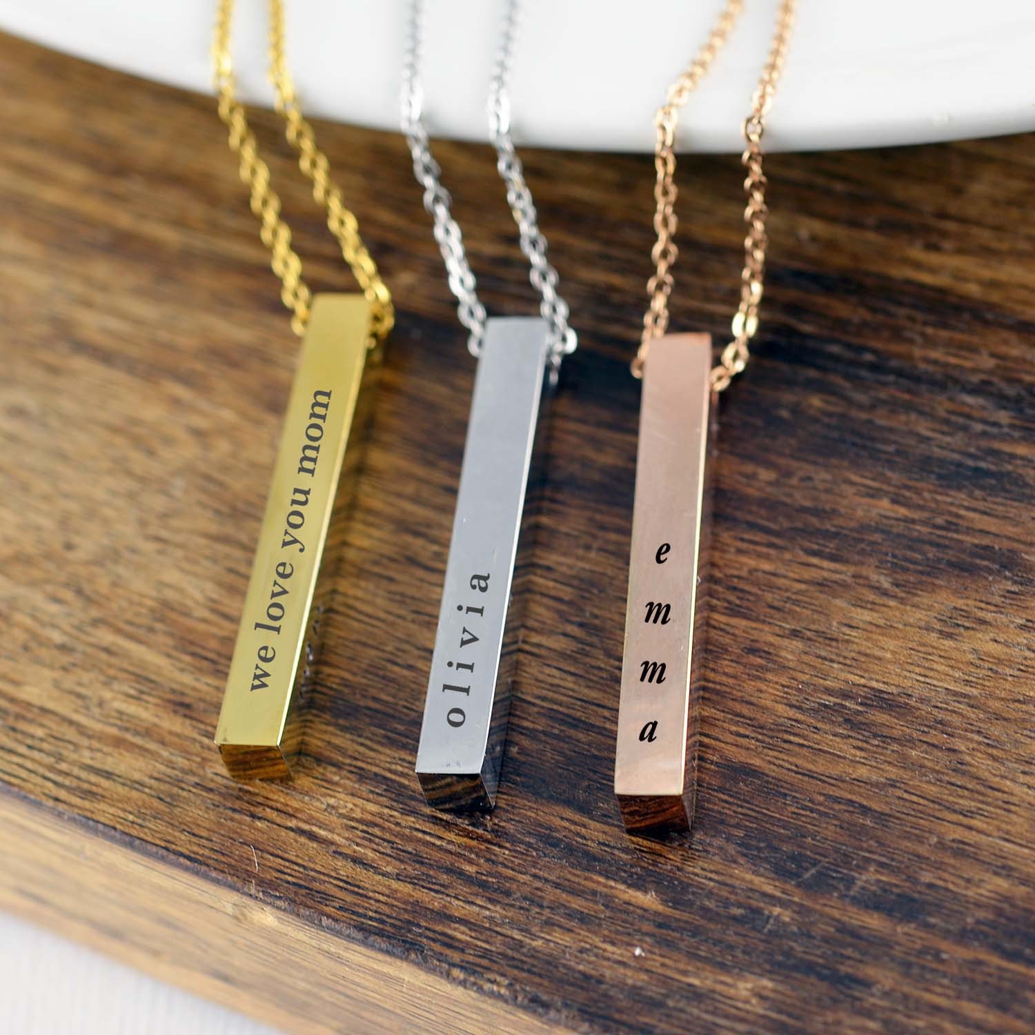 be kind bar necklace