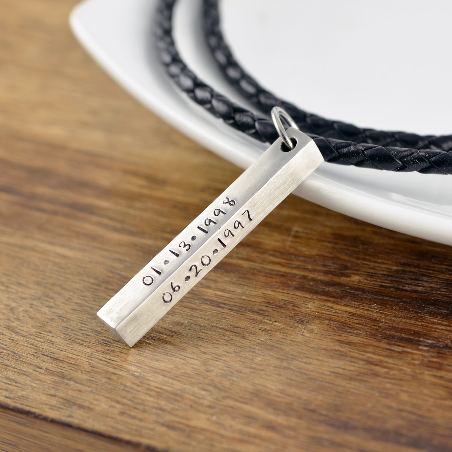 fathers day necklace engraved