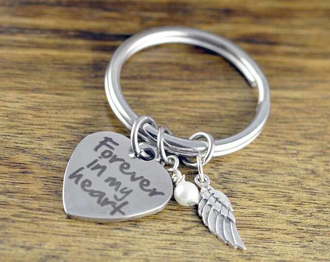 Forever In My Heart Key Chain - Memorial Keychain - Remembrance Jewelry - Bereavement Keychain - Sympathy Gift - Loss of Loved One