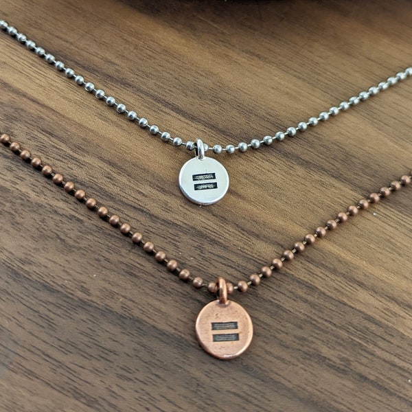 Equality Necklace, Equal Rights Jewelry, Equal Sign, LGBT Necklace, Allies Necklace, Gay Pride Necklace, Marriage Equality, LGBTQ Jewelry