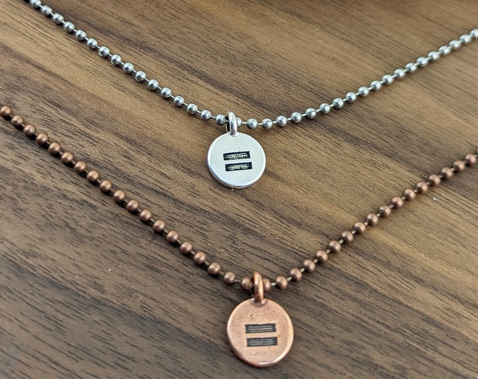 Equality Necklace, Equal Rights Jewelry, Equal Sign, LGBT Necklace, Allies Necklace, Gay Pride Necklace, Marriage Equality, LGBTQ Jewelry