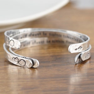 Cuff Bracelet, SISTERS Bracelet, Sisters Jewelry, Sisters Distance Gift, Sisters Side By Side, Sisters Connected By Heart, Sisters Cuff