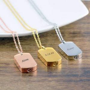 Personalized Dog Tag, Cremation Jewelry, Cremation Necklace, Cremation Keepsake, Gift for Men, Personalized Cremation Jewelry, Ash Jewelry