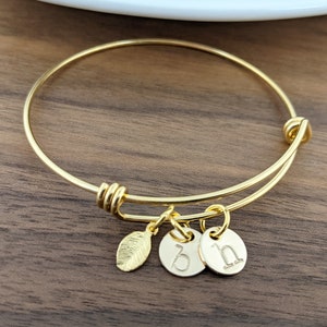 Gold Initial Bracelet Personalized Initial Bracelet Personalized Hand Stamped Bracelet Bridesmaid Gift Bridesmaid Jewelry image 3