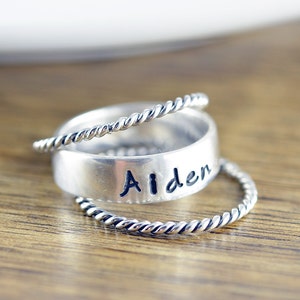 Mothers Ring - Stackable Name Rings - Gift for Mom -  Name Rings - Personalized Stacking Ring - Mothers Jewelry - Mothers Ring