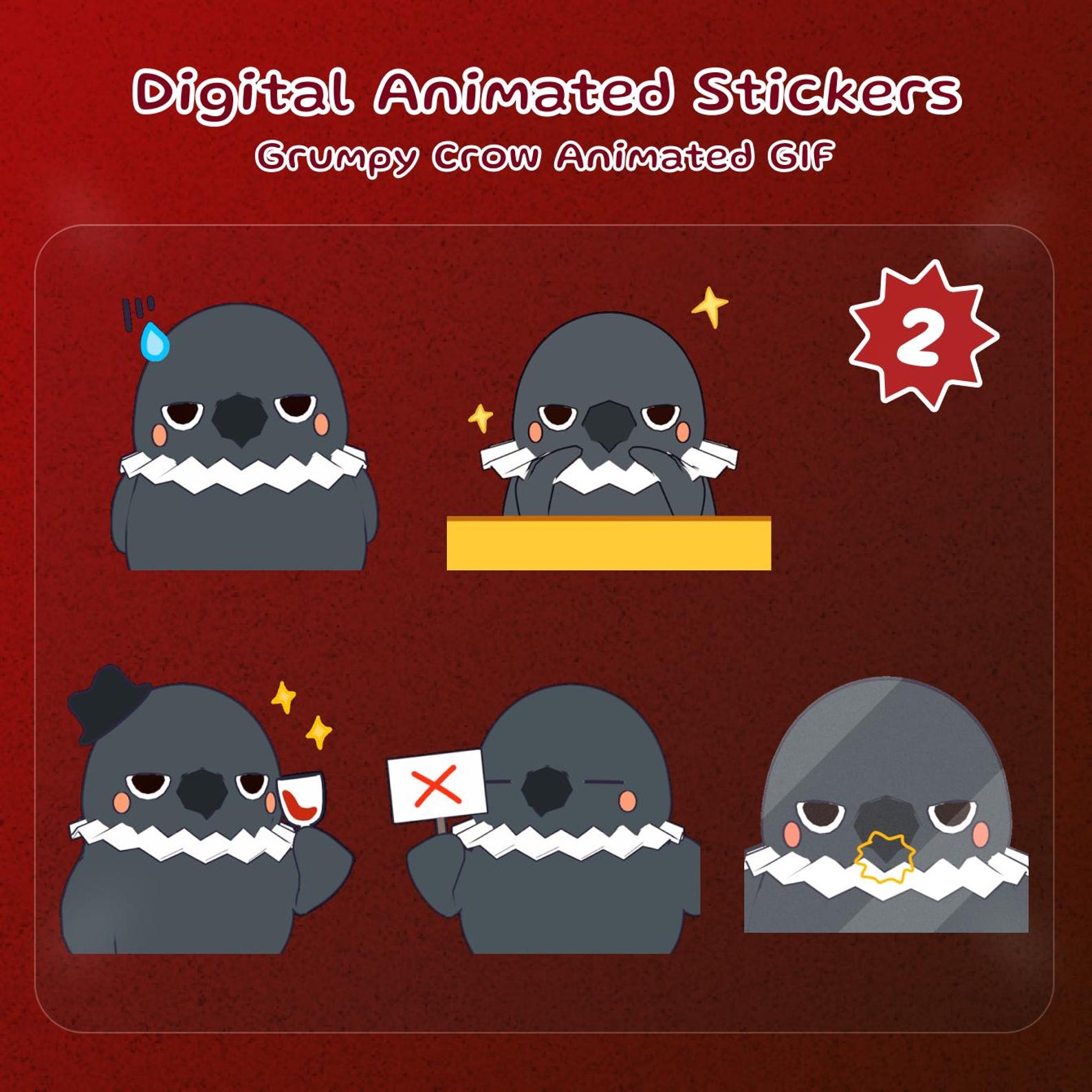 Animated Gifs - Grumpy Crow [2] | Sylus | Love and Deepspace - Etsy