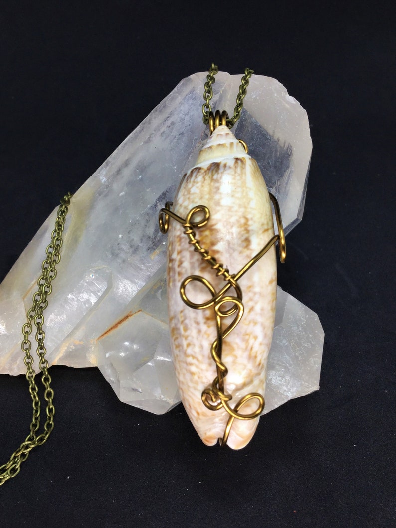 Seashell Pendant Wire-wrapped Shell Pendant Boho Seashell - Etsy