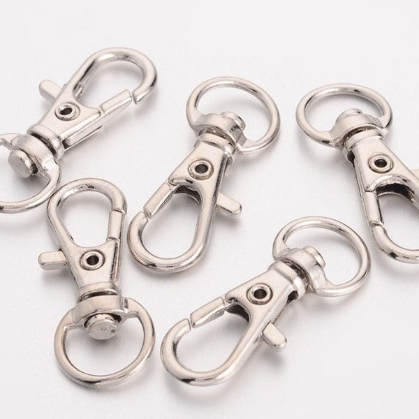 1, 10, 50 or 100 BULK Wholesale Alloy Swivel Lobster Claw Clasps | Lanyard | Hook | Key Ring | Crafts | Badge Holder | Jewelry Supply