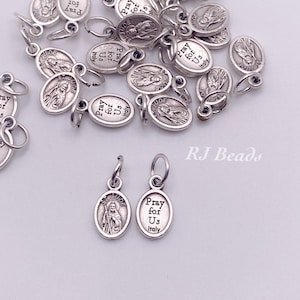 1, 5, 10, 20 or 50 · Dainty St Saint Jude Tiny Medal 1/2&quot; · Patron Saint of Lost Causes · Made in Italy · Medal Bracelet Jewelry Charm
