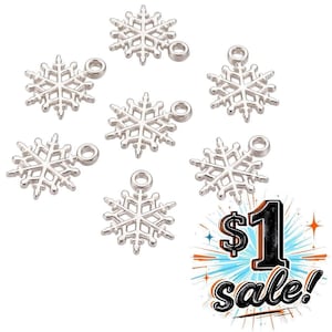 BULK BUY! 10, 50, 120, or 750 Pcs - Christmas Winter Wonderland Acrylic Snowflakes (20x15mm) - Perfect Pendants & Charms for Jewelry Making