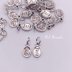 1, 5, 10, 20 or 50 · Dainty St Saint Jude Tiny Medal 1/2&quot; · Patron Saint of Lost Causes · Made in Italy · Medal Bracelet Jewelry Charm