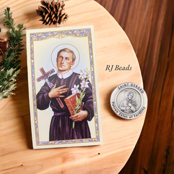 Saint St Gerard Patron of Fertility | Miscarriages | Childbirth | Pregnancy | Pocket Token with Card - Prayer for a Safe Delivery