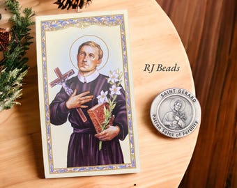 Saint St Gerard Patron of Fertility | Miscarriages | Childbirth | Pregnancy | Pocket Token with Card - Prayer for a Safe Delivery