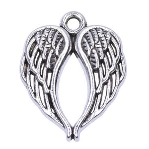 Alloy Antique Silver Angel Wings 21x17mm Pendant Charms Jewelry Making Supply | Crafts | Keychain | Bracelet | Necklace | Memorial
