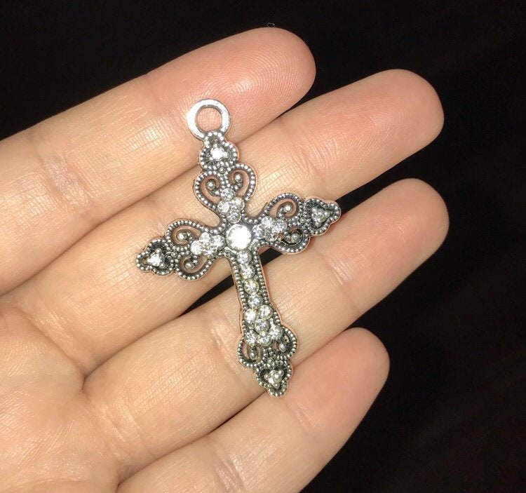 Iridescent Beads/red Diamanté & Cross Charm Metal Earrings Zx204 Magnificent Iridescent Beads/red Diamanté & Cross Charm Metal Earrings Zx204 Magnificent
