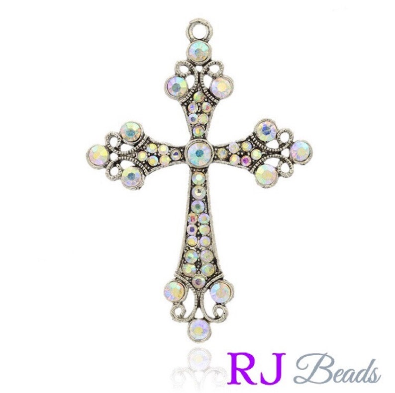 BULK WHOLESALE 50 Crosses 3 Large Silver Rhinestone Etsy