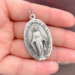 1.75" · XL Wholesale English Miraculous Medal Virgin Mary Pendant Catholic Charm X-Large · Made in Italy · Shipped from USA!