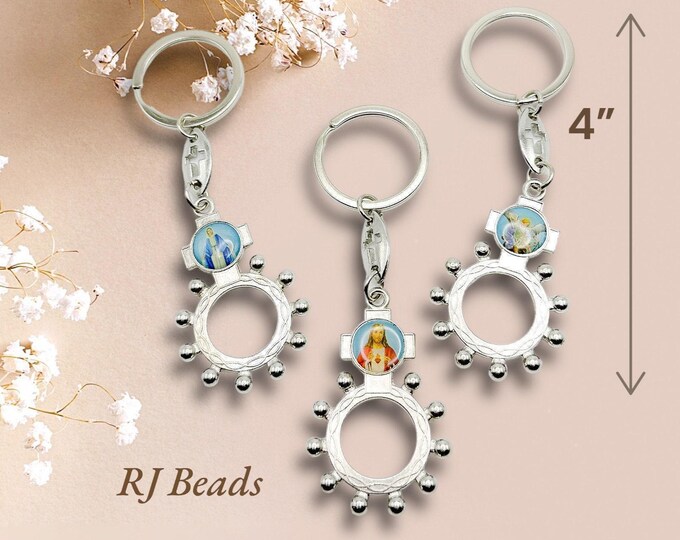 Sacred Key Chain Silver Keychain Finger Rosary · Sacred Heart · Our Lady of Grace ...