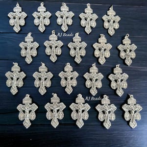 Wholesale · 20 Crucifixes · 2-1/8&quot; Pardon Indulgence Crucifix with Miraculous & St Benedict Medals · NO Jump Ring Included · Rosary Cross
