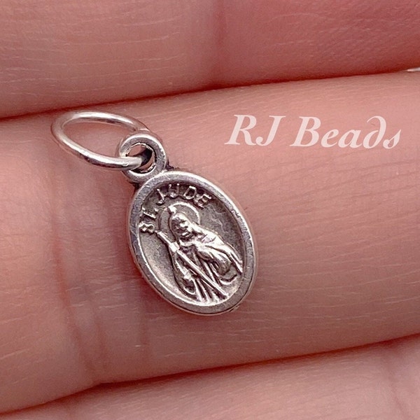 1, 5, 10, 20 or 50 · Dainty St Saint Jude Tiny Medal 1/2" · Patron Saint of Lost Causes · Made in Italy · Medal Bracelet Jewelry Charm