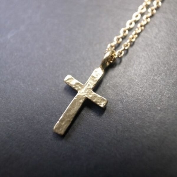 Timeless, Gift,Fine,Matching Jewelry For Men and Women Engraving / Personalized 18K Gold Cross pendant and 10K Gold Chain Necklace