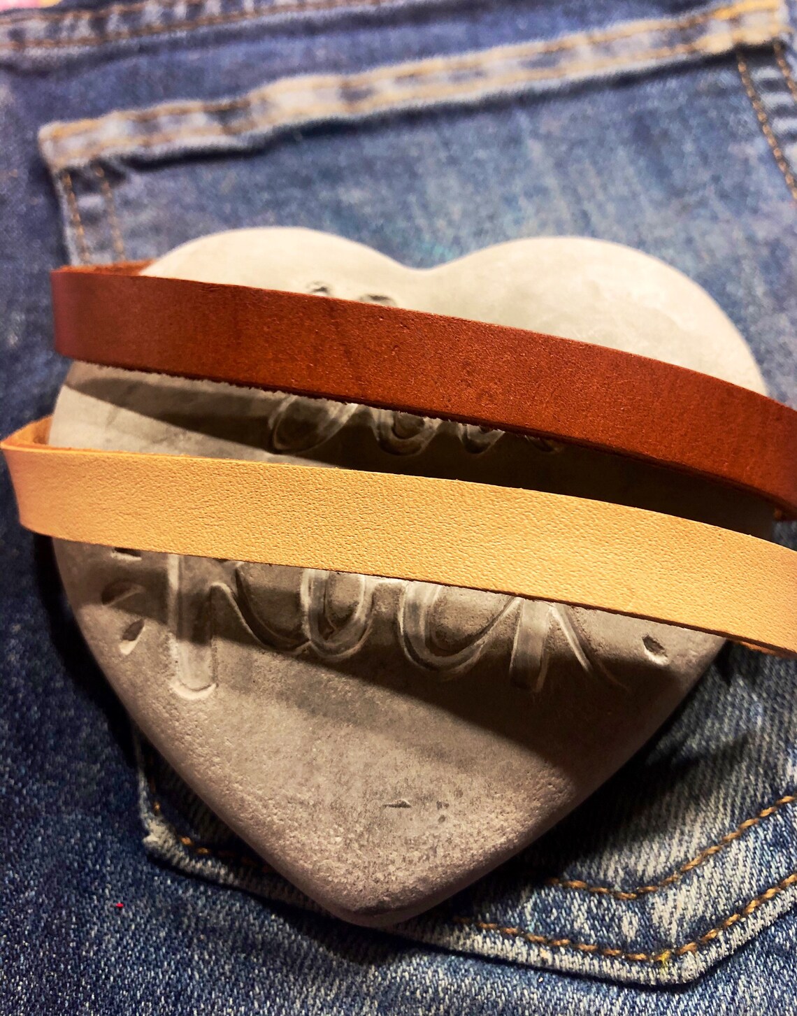 Two 10mm Leather Strips for Bracelet 8 Long, Also Cut and Use to Make