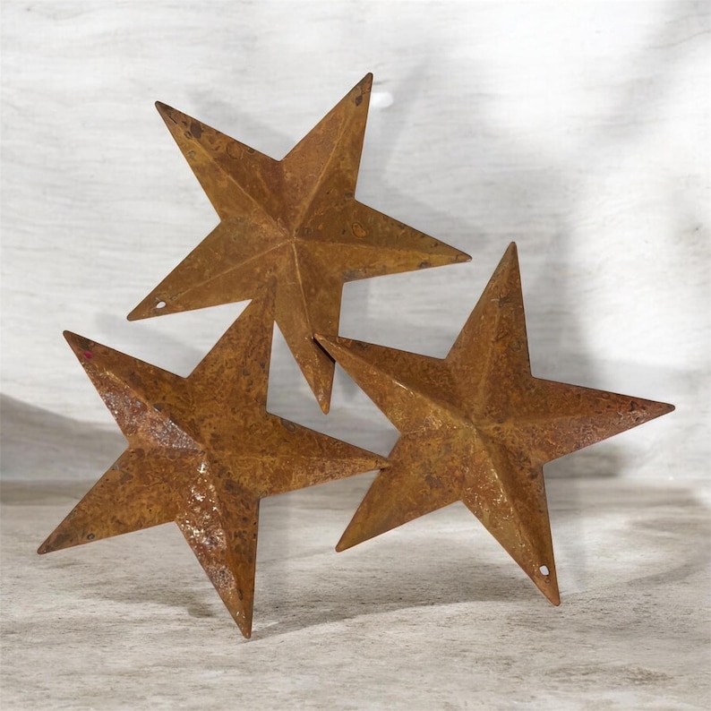 Rusty Star Designs Big 3.75” Rusty Look Stars for That Rustic Look in Wreath Making ...