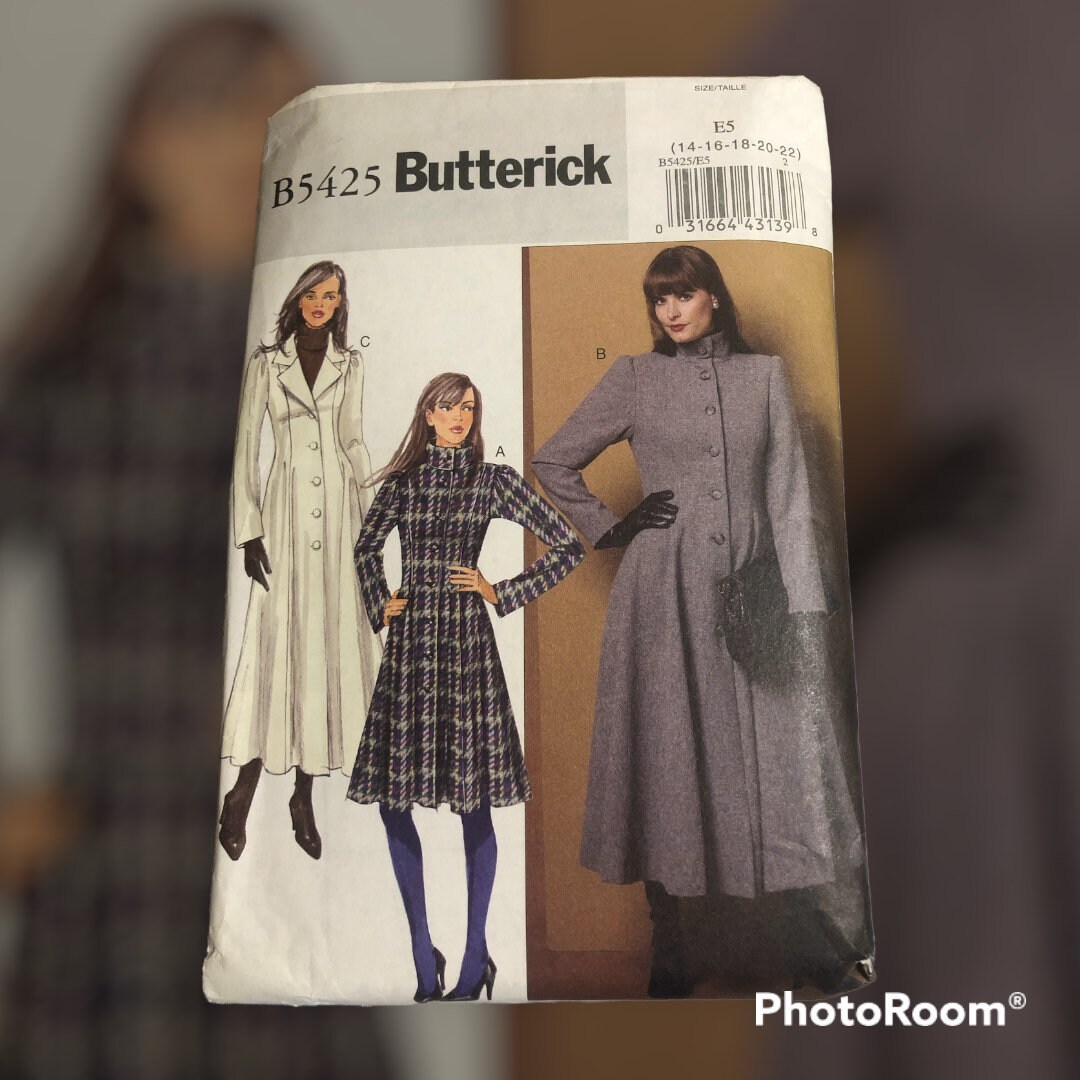 Butterick B5425 Coat Patterns. Three Styles Mid Calf and Just Etsy