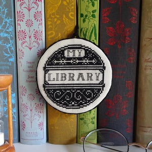 My Library Cross Stitch Pattern: Book Lover Gift (Digital Download)