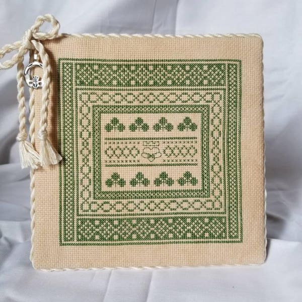 Irish Symmetry Cross Stitch Chart, Wedding Gift, Anniversary Gift, Celtic Cross Stitch, Irish Cross Stitch, Claddagh Cross Stitch, PDF Chart