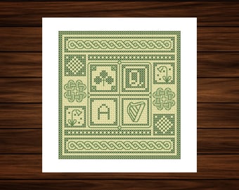 Irish Monogram Cross Stitch Chart: Celtic Sampler (Digital Download)